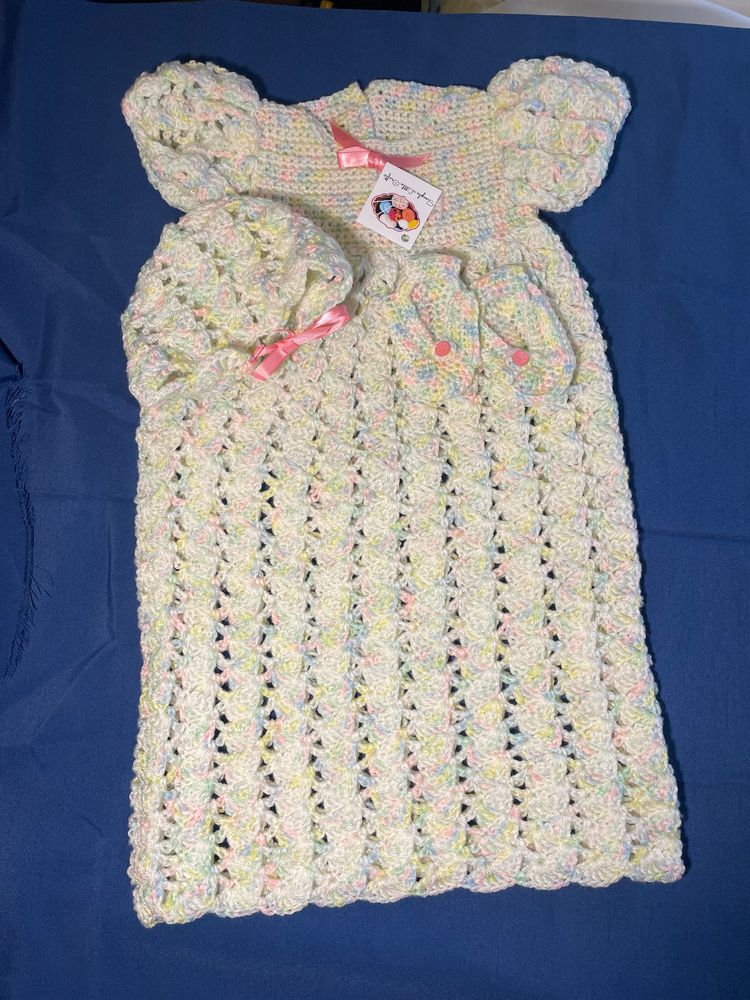 Crocheted Christening Gown Set